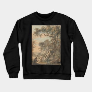 Old Castle Vintage Watercolor Painting Crewneck Sweatshirt